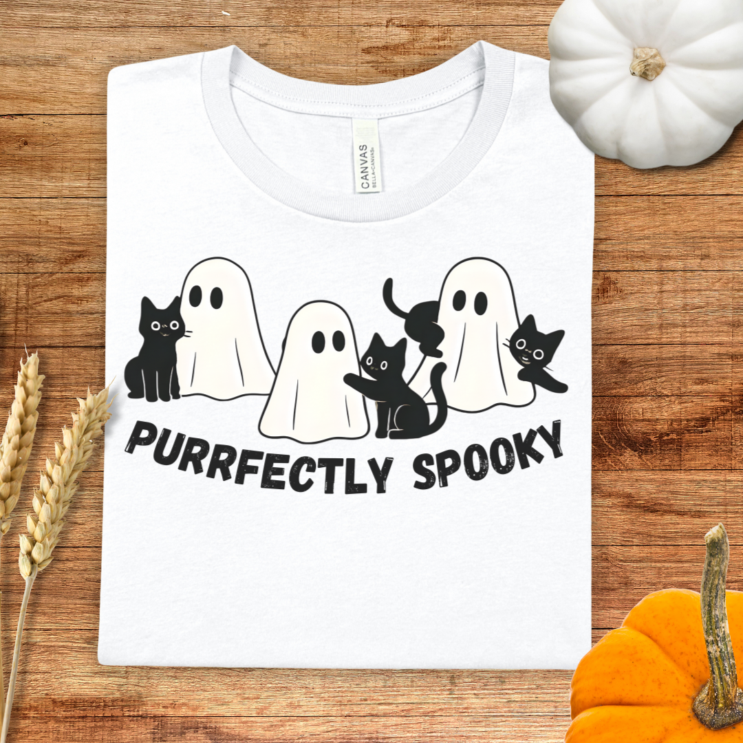 Purrfectly Spooky Halloween T-Shirt