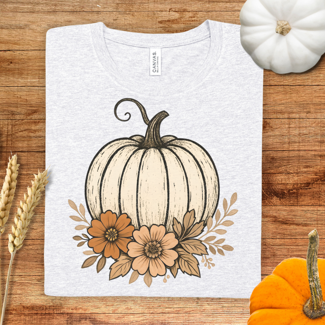 Autumn Pumpkin Floral T-Shirt