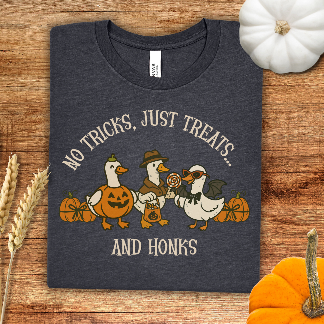 No Tricks, Just Treats.... and Honks Goose Halloween T-Shirt