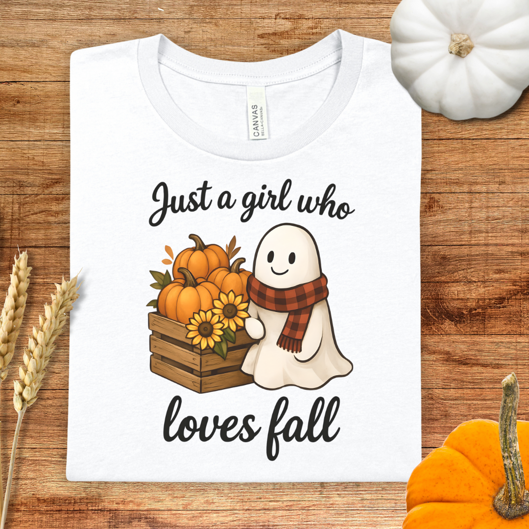 Just a Girl Who Loves Fall Halloween T-Shirt