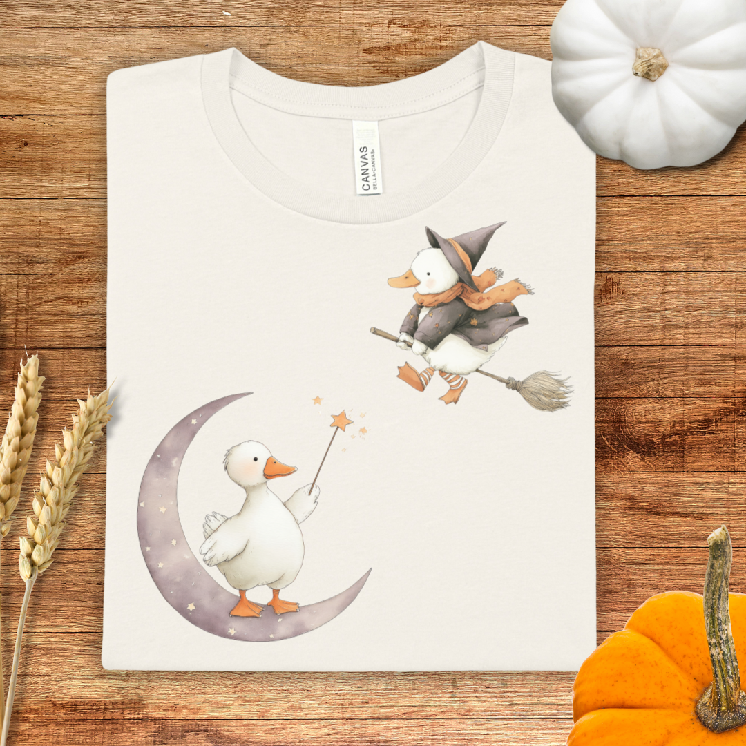 Magical Witch and Duck Halloween T-Shirt
