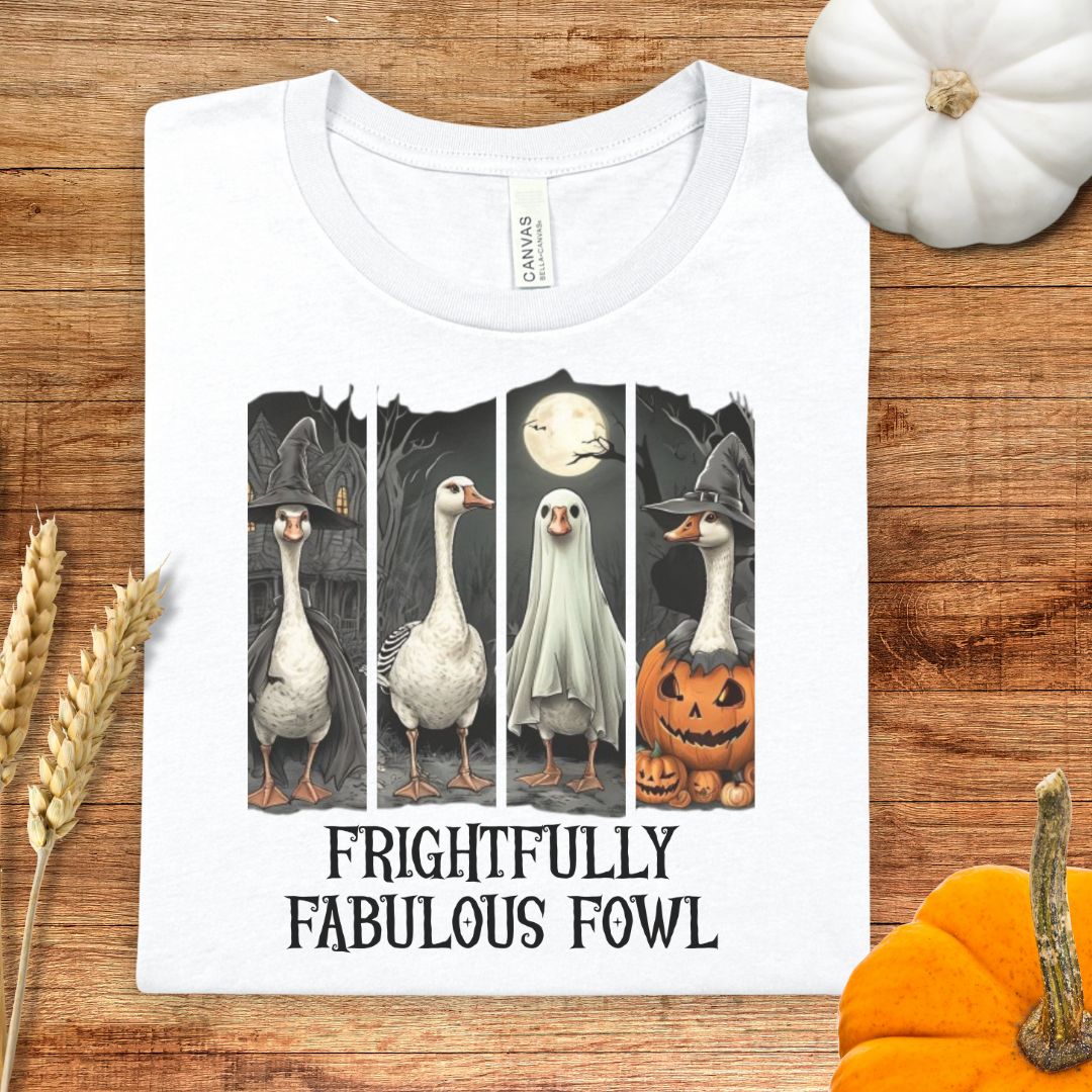 Frightfully Fabulous Fowl Goose Halloween T-Shirt