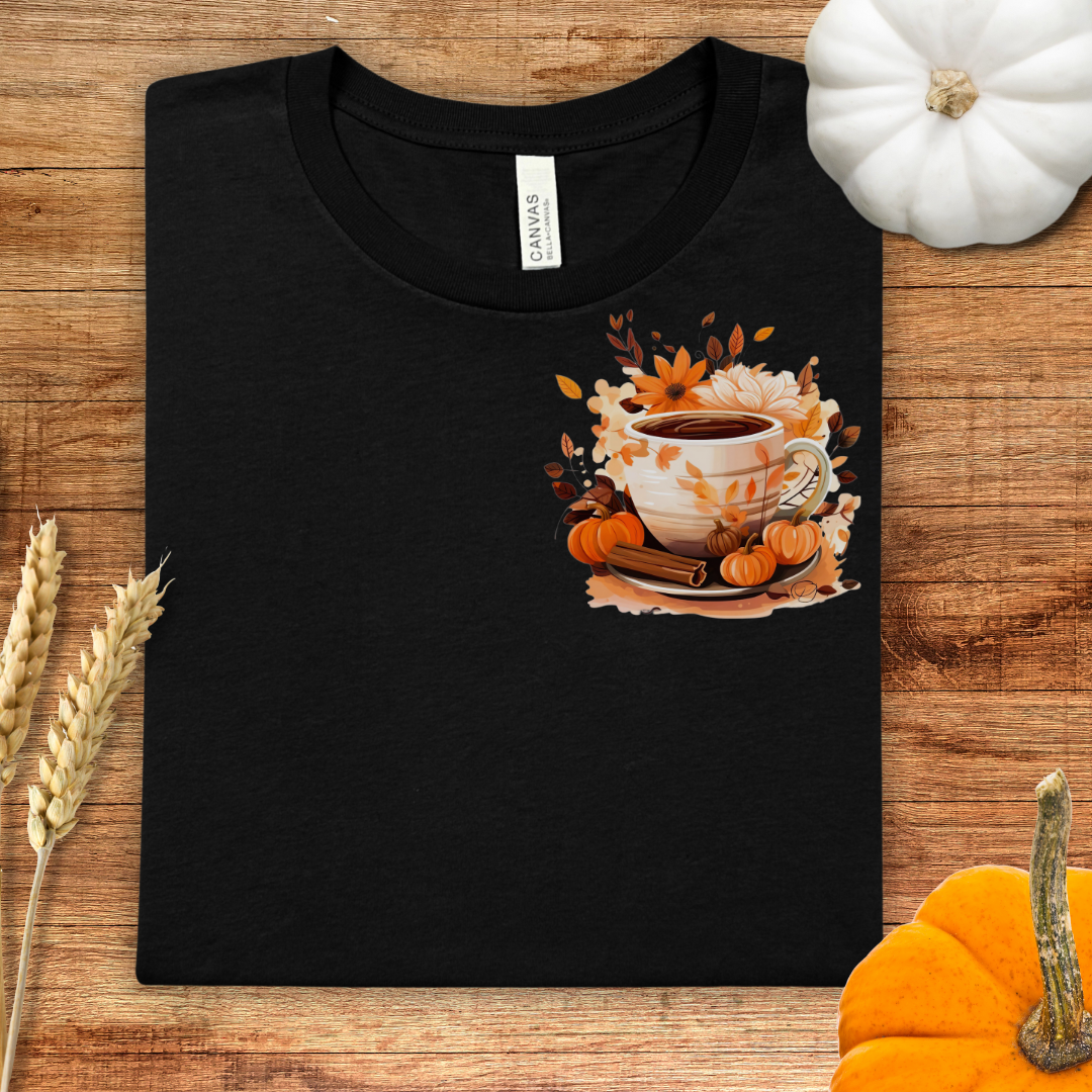 Fall Coffee Pocket Design Fall T-Shirt