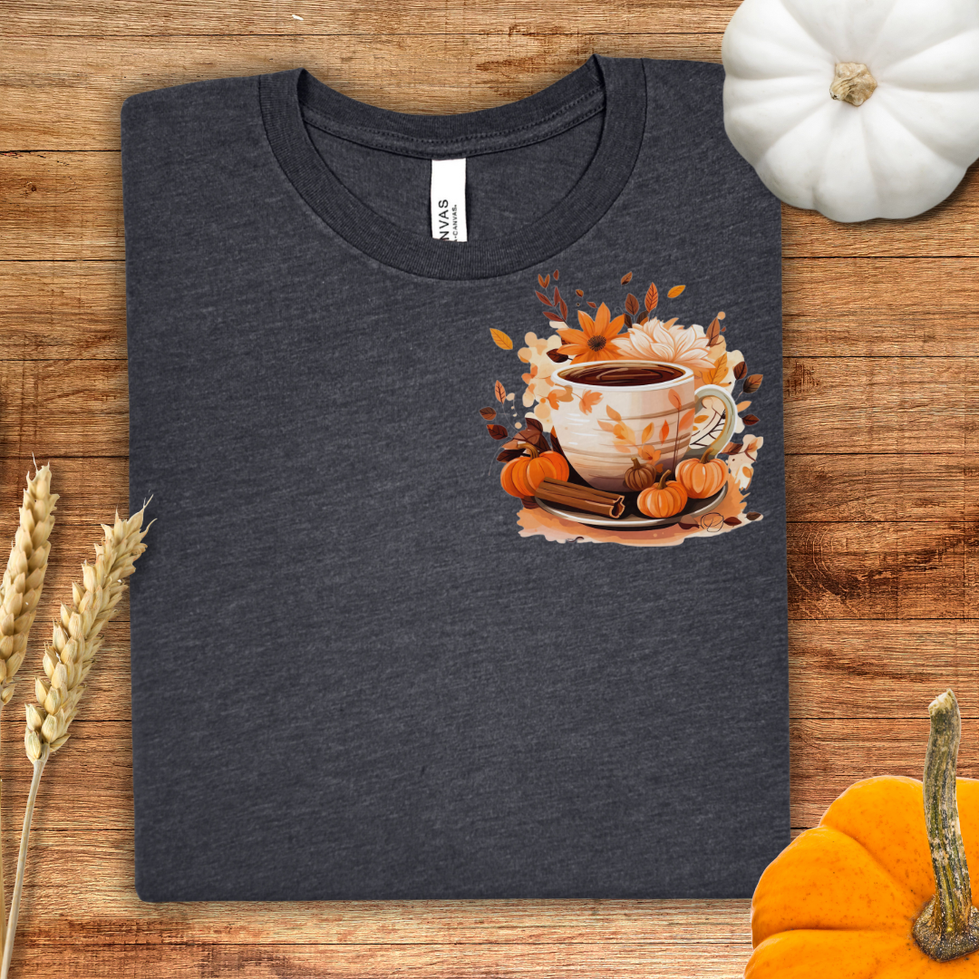 Fall Coffee Pocket Design Fall T-Shirt