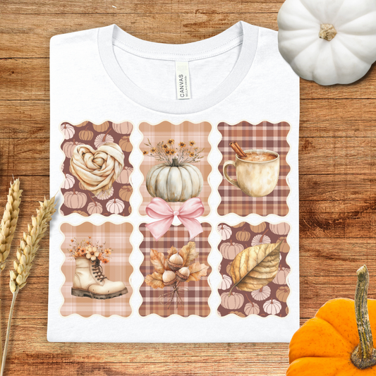 Cozy Autumn Coquette Graphic Fall T-Shirt