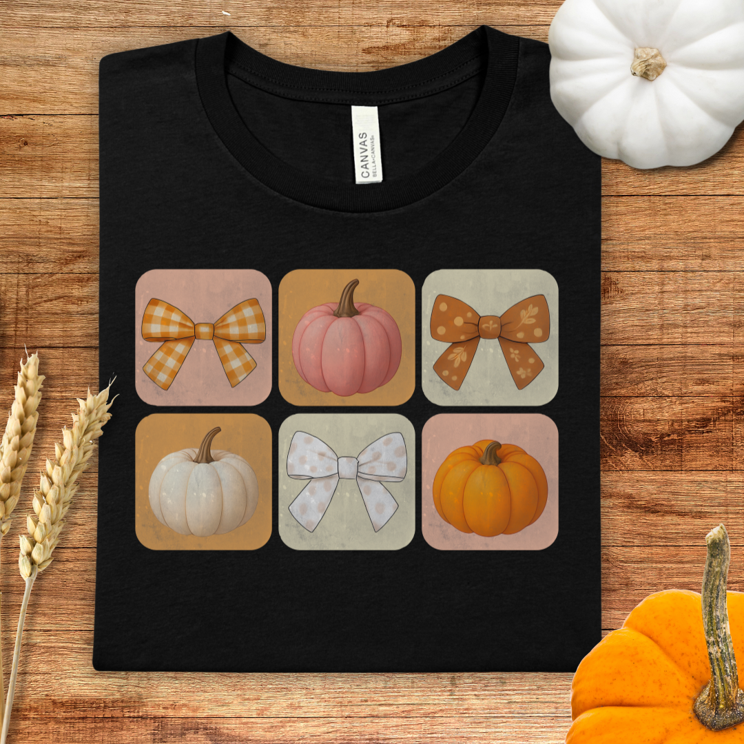 Bows and Pumpkins Fall T-Shirt