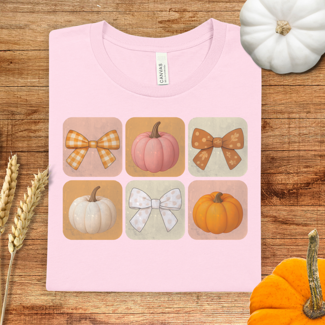 Bows and Pumpkins Fall T-Shirt