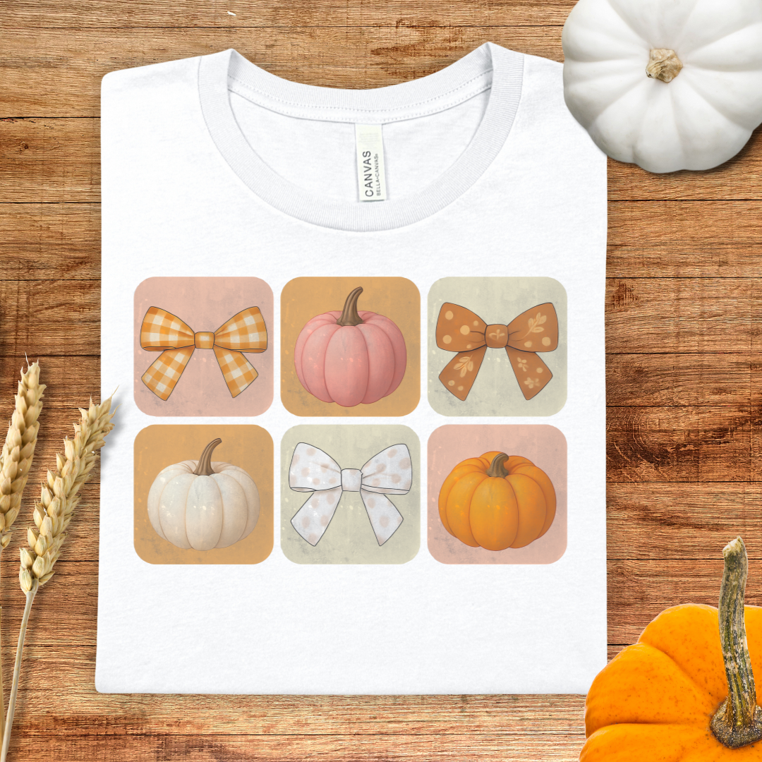 Bows and Pumpkins Fall T-Shirt