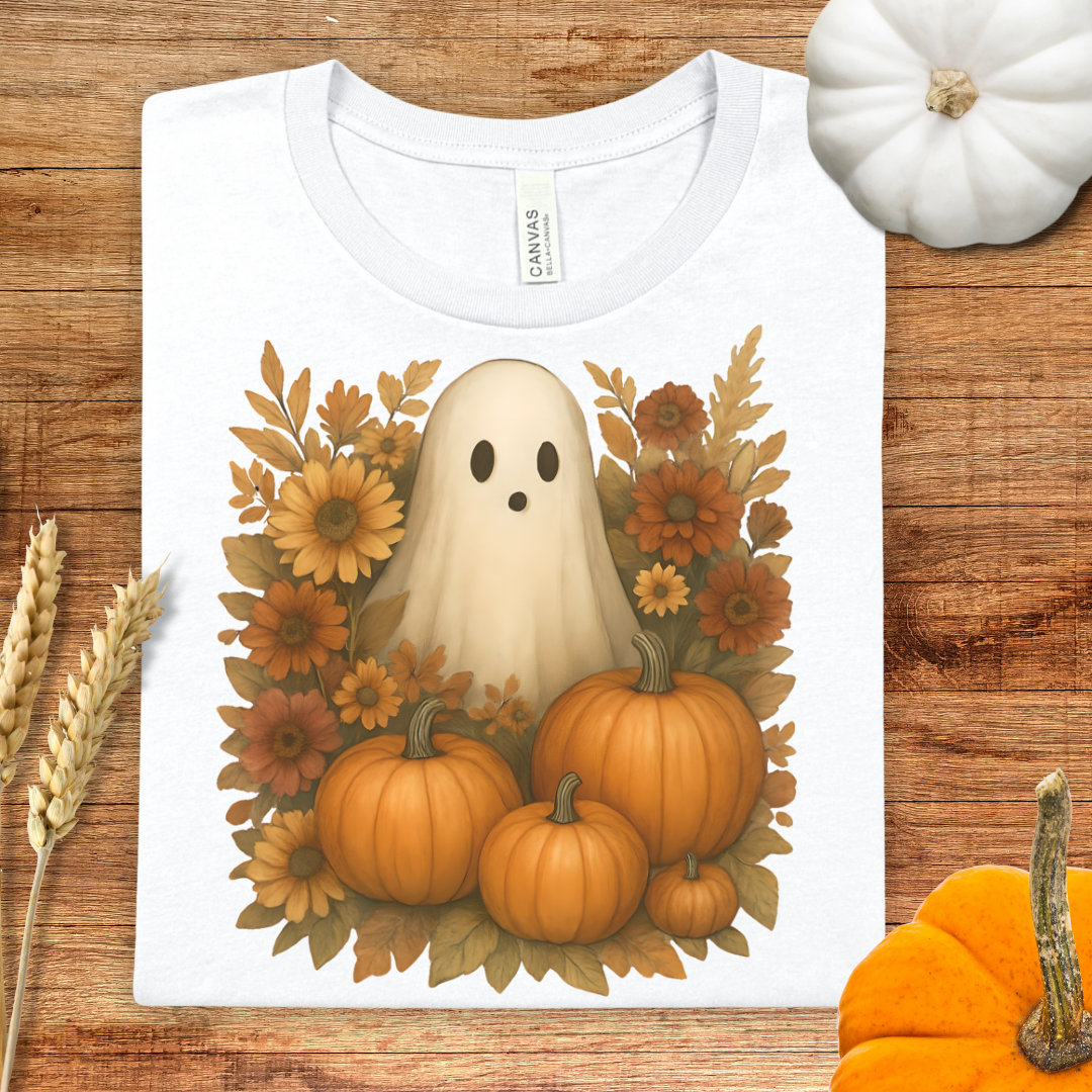 Fall Ghost and Florals T-Shirt
