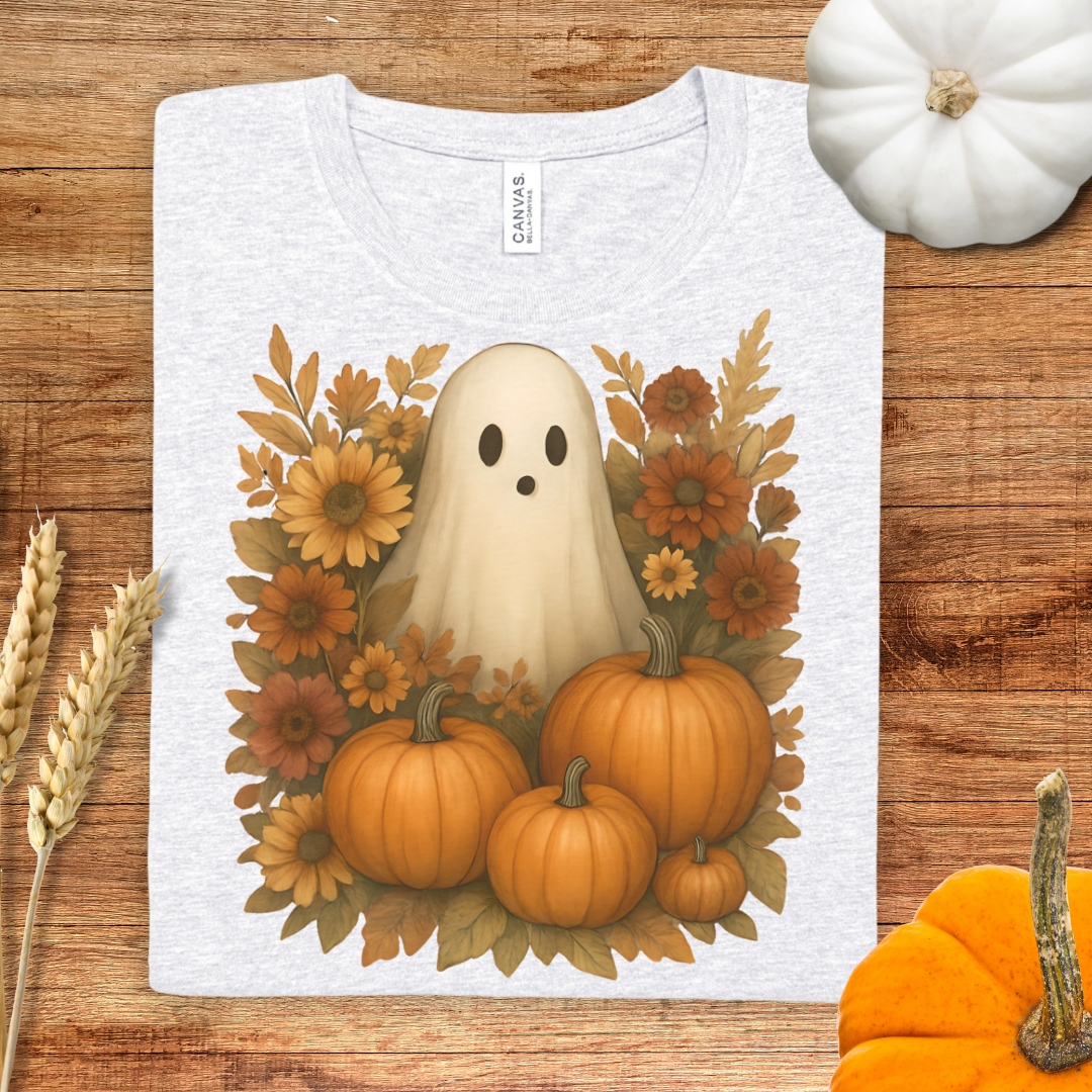 Fall Ghost and Florals T-Shirt