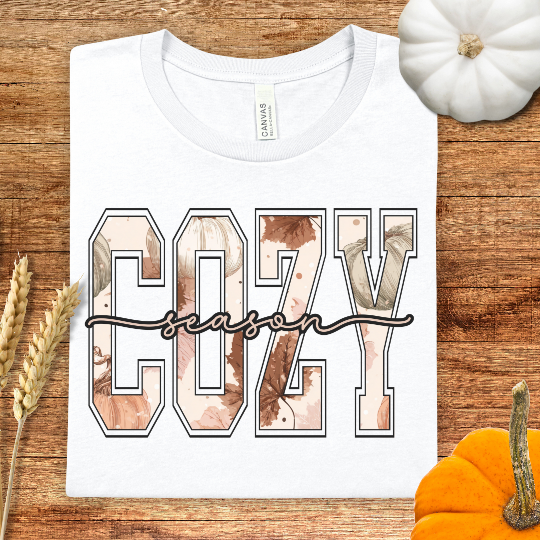 Cozy Season Patterned Fall T-Shirt