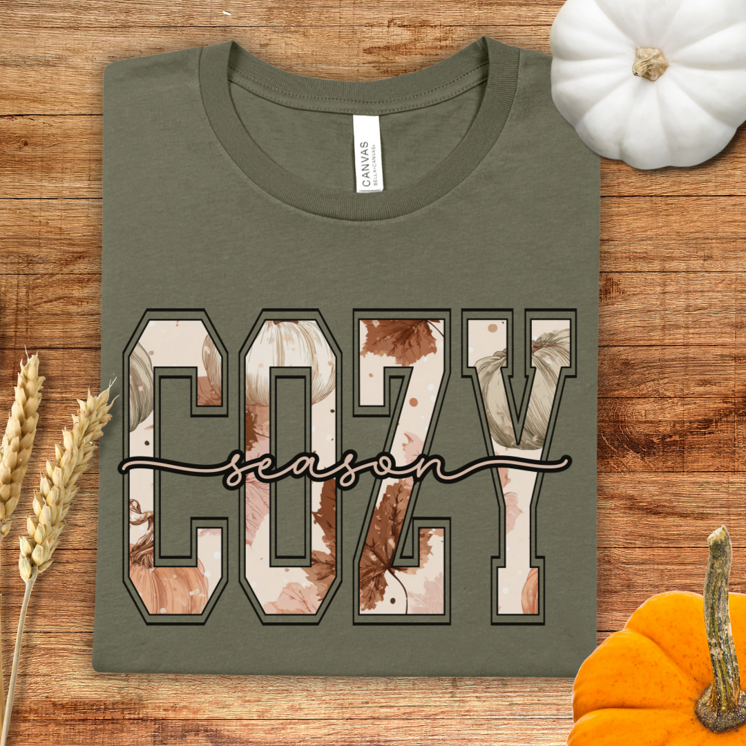 Cozy Season Patterned Fall T-Shirt