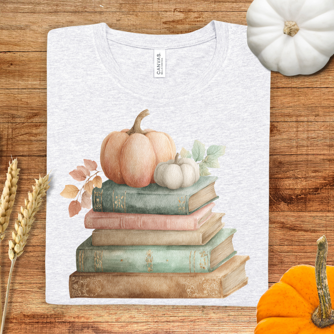 Fall Vibes Book Stack T-Shirt