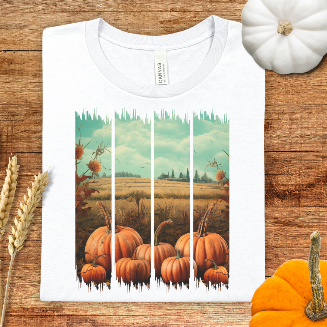 Vintage Harvest Pumpkin Brush Stroke Fall T-Shirt