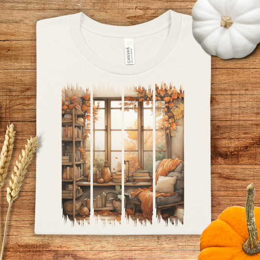Cozy Window Seat Book Nook Brush Stroke T-Shirt