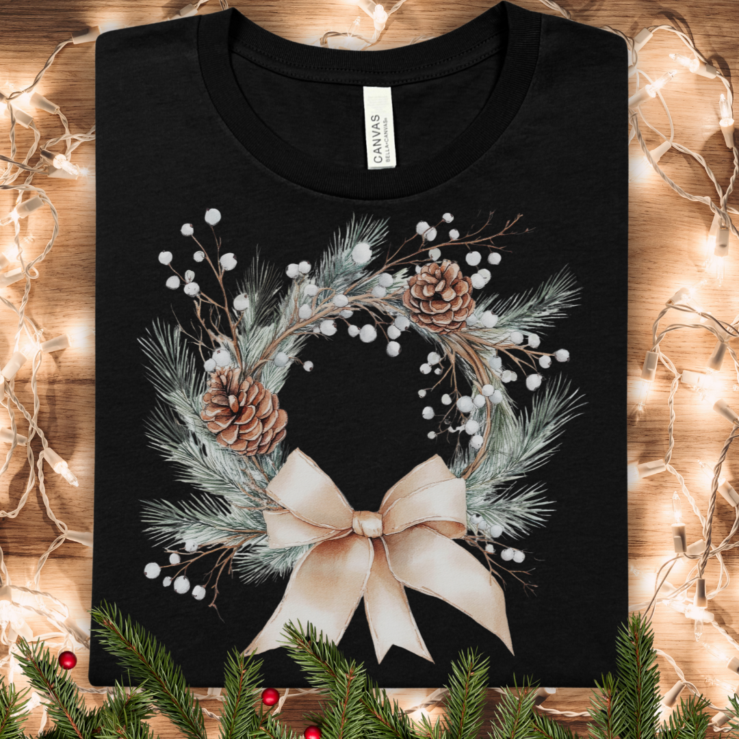 Festive Winter Wreath T-Shirt