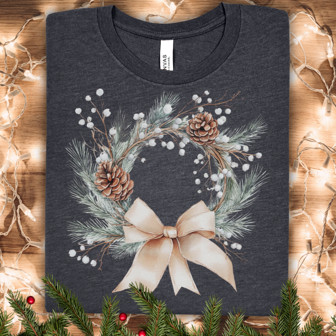Festive Winter Wreath T-Shirt