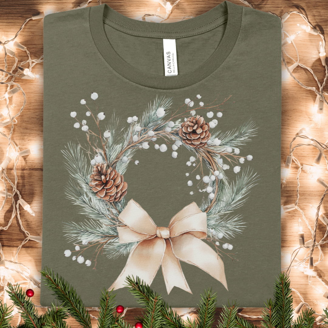 Festive Winter Wreath T-Shirt