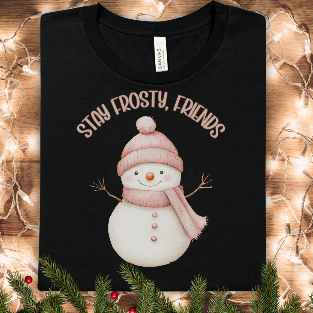 Stay Frosty, Friends Cute Pastel Snowman T-Shirt