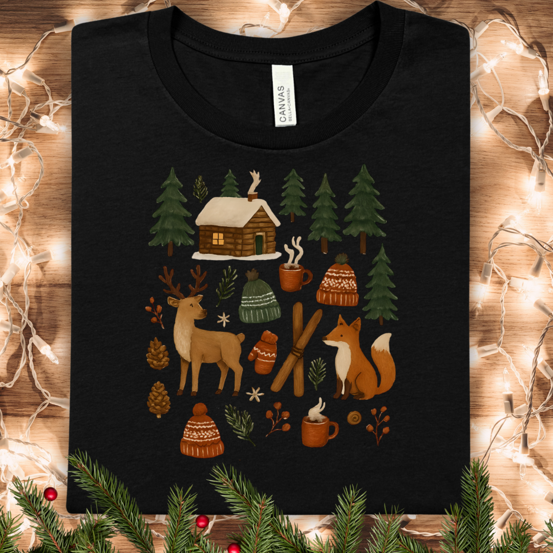 Cozy Rustic Winter Woodland Theme T-Shirt