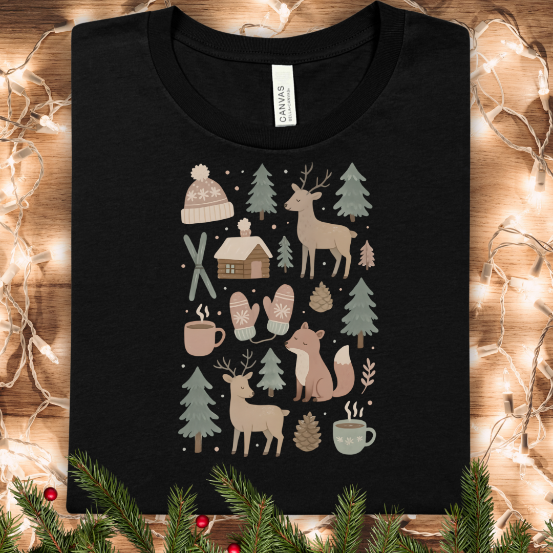 Cozy Pastel Winter Woodland T-Shirt