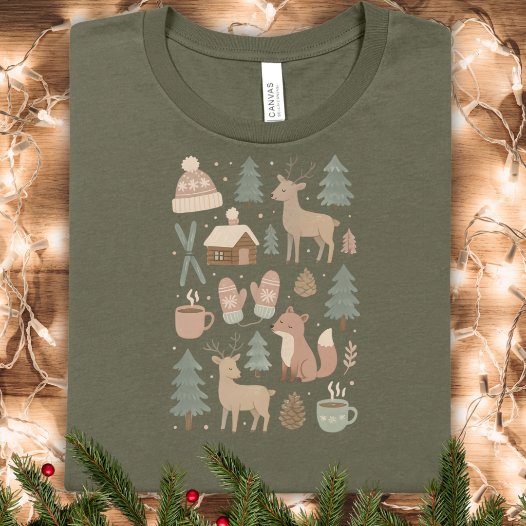 Cozy Pastel Winter Woodland T-Shirt