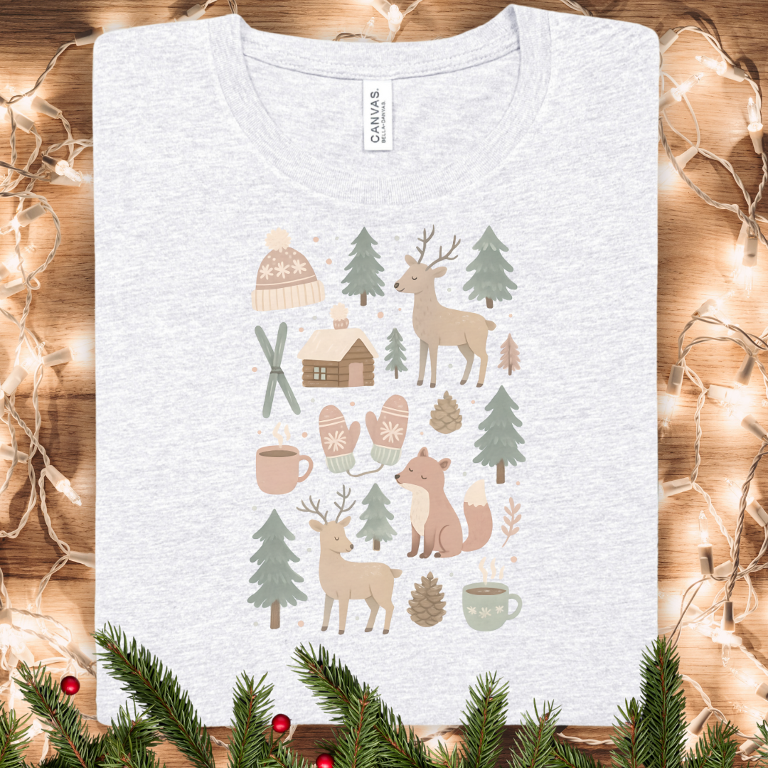 Cozy Pastel Winter Woodland T-Shirt