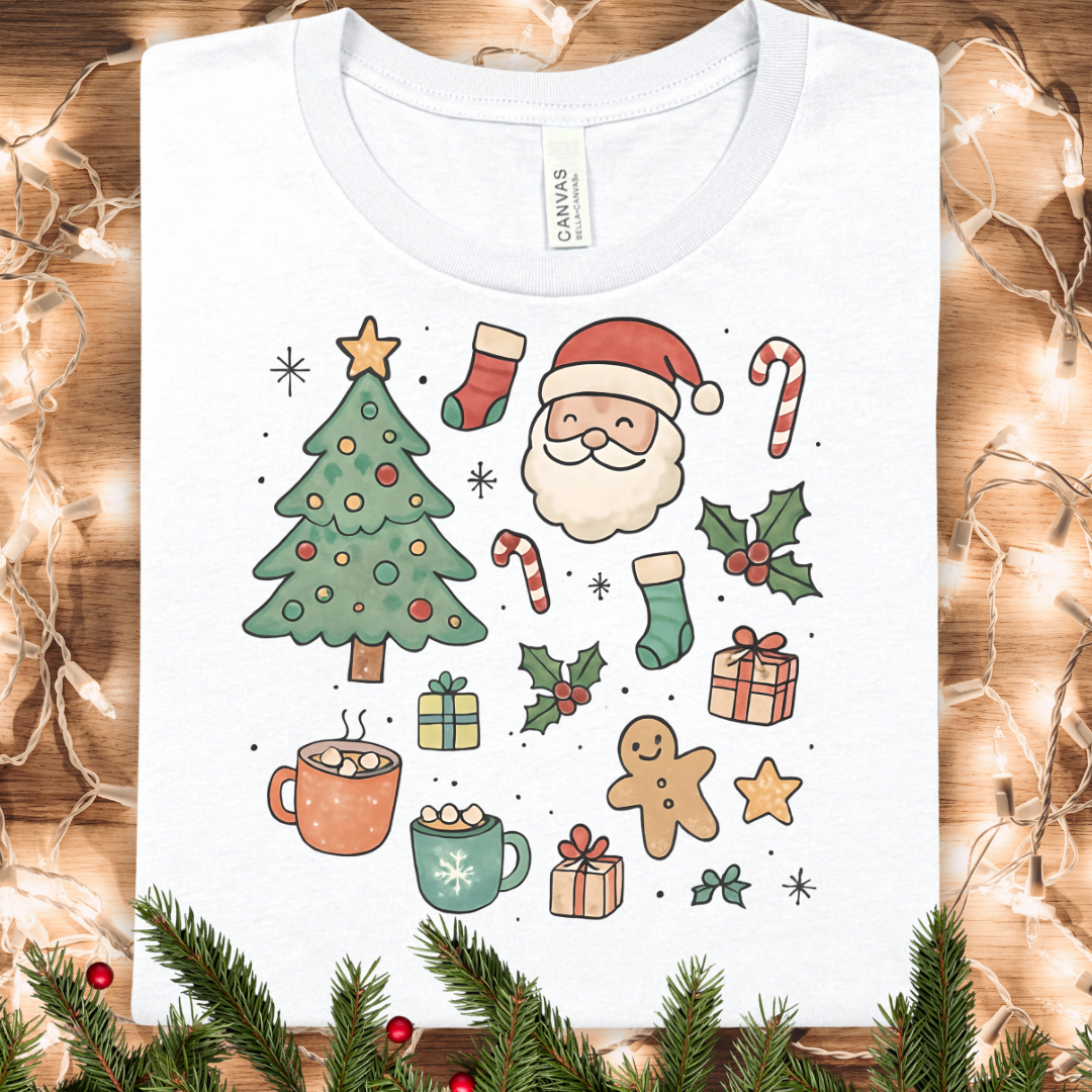 Festive Holiday Clip Art Christmas T-Shirt