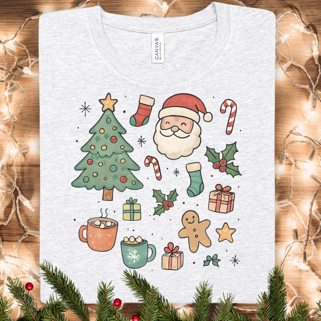Festive Holiday Clip Art Christmas T-Shirt