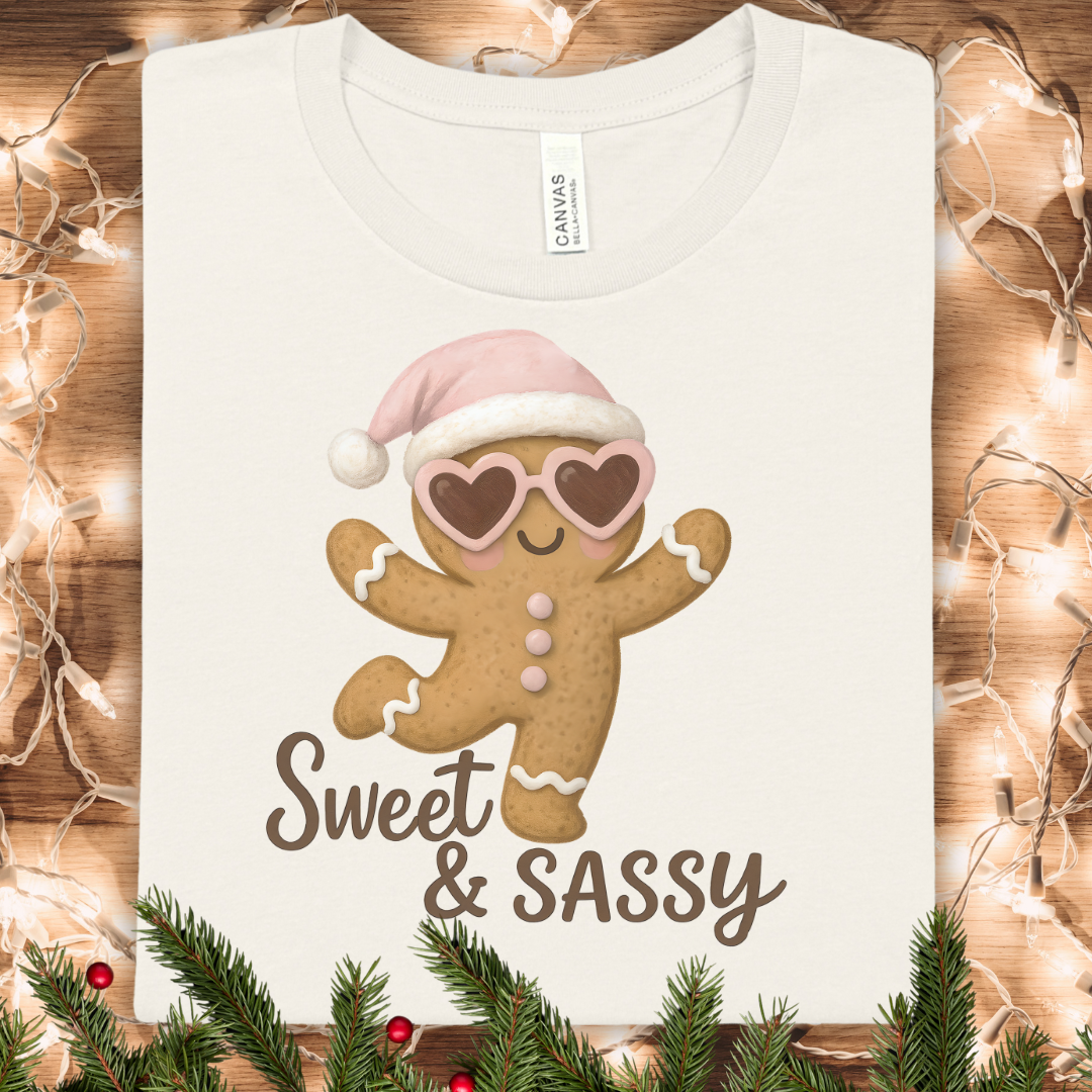 Sweet & Sassy Gingerbread Tee - Cute Christmas Cookie Holiday T-Shirt