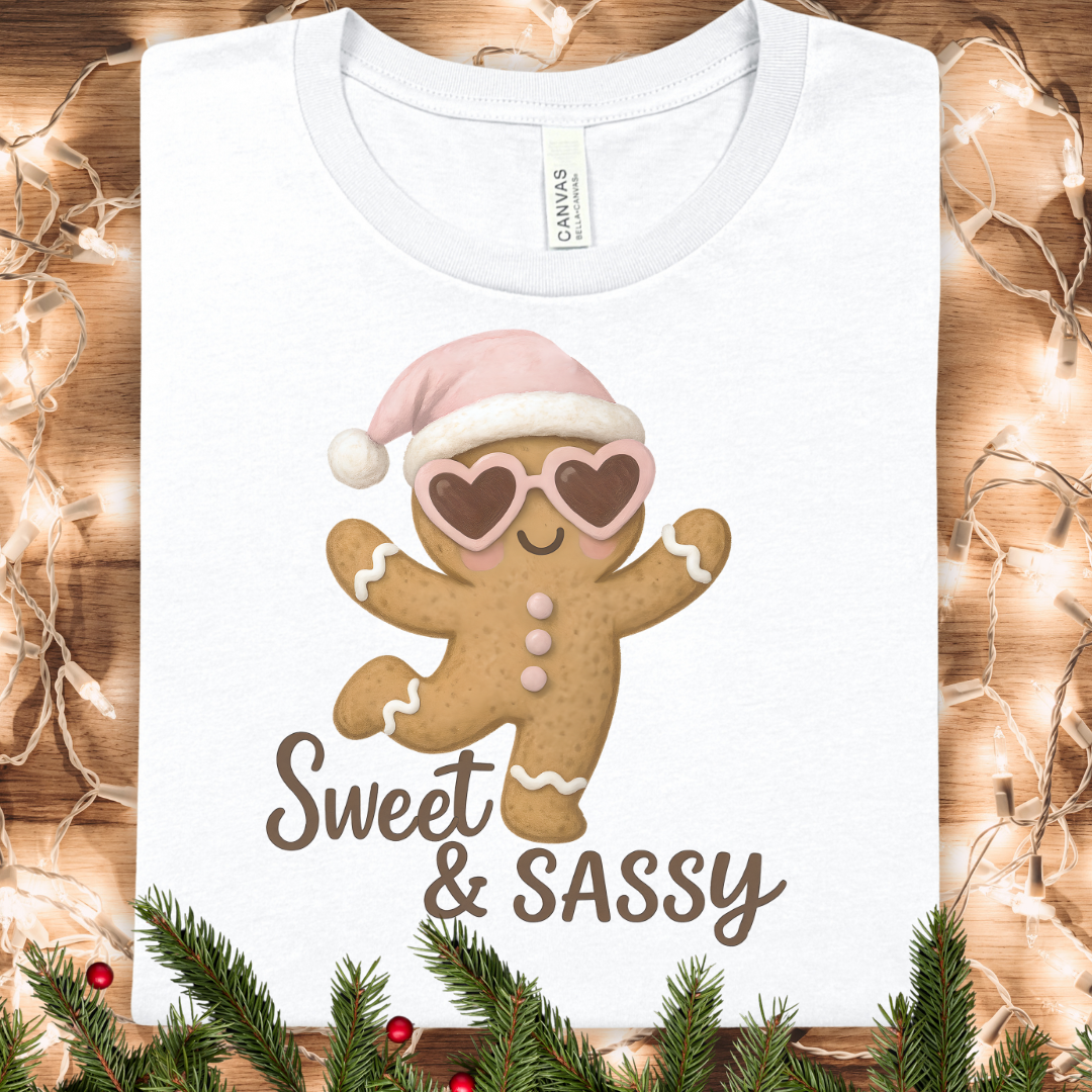 Sweet & Sassy Gingerbread Tee - Cute Christmas Cookie Holiday T-Shirt