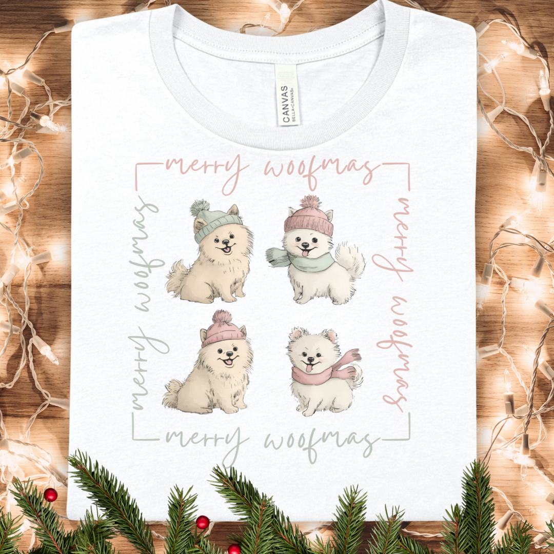 Merry Woofmas Pups Christmas Tee