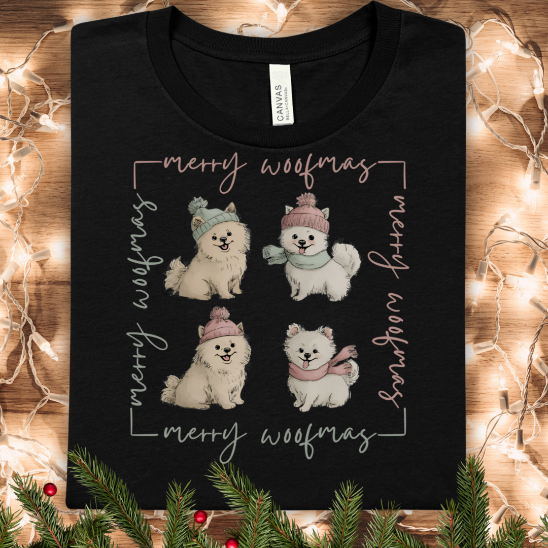 Merry Woofmas Pups Christmas Tee