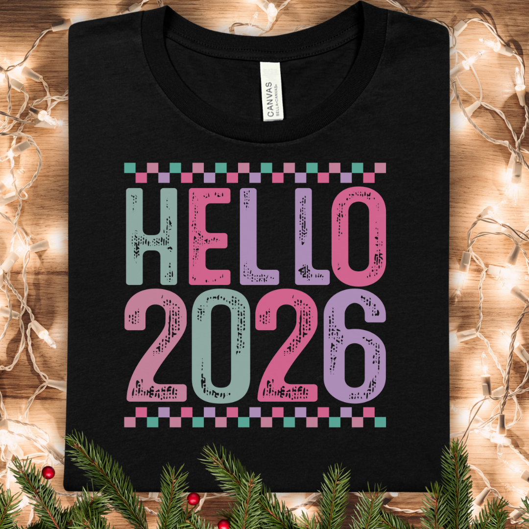 Hello 2026 T-Shirt — Colorful New Year Celebration Tee