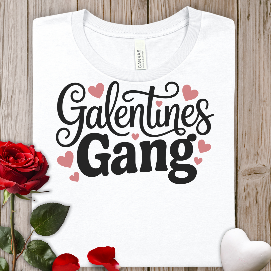 Galentine's Gang T-Shirt — Cute Valentine's Day Tee with Hearts