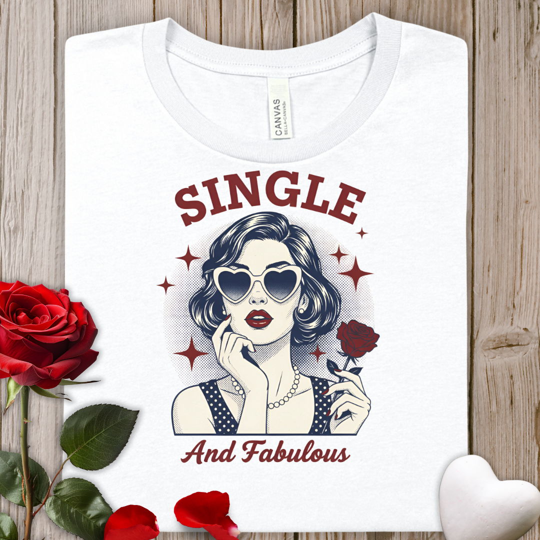 Single and Fabulous Tee — Retro Chic "Single and Fabulous" Graphic T-Shirt