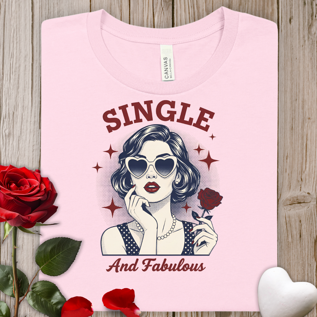 Single and Fabulous Tee — Retro Chic "Single and Fabulous" Graphic T-Shirt