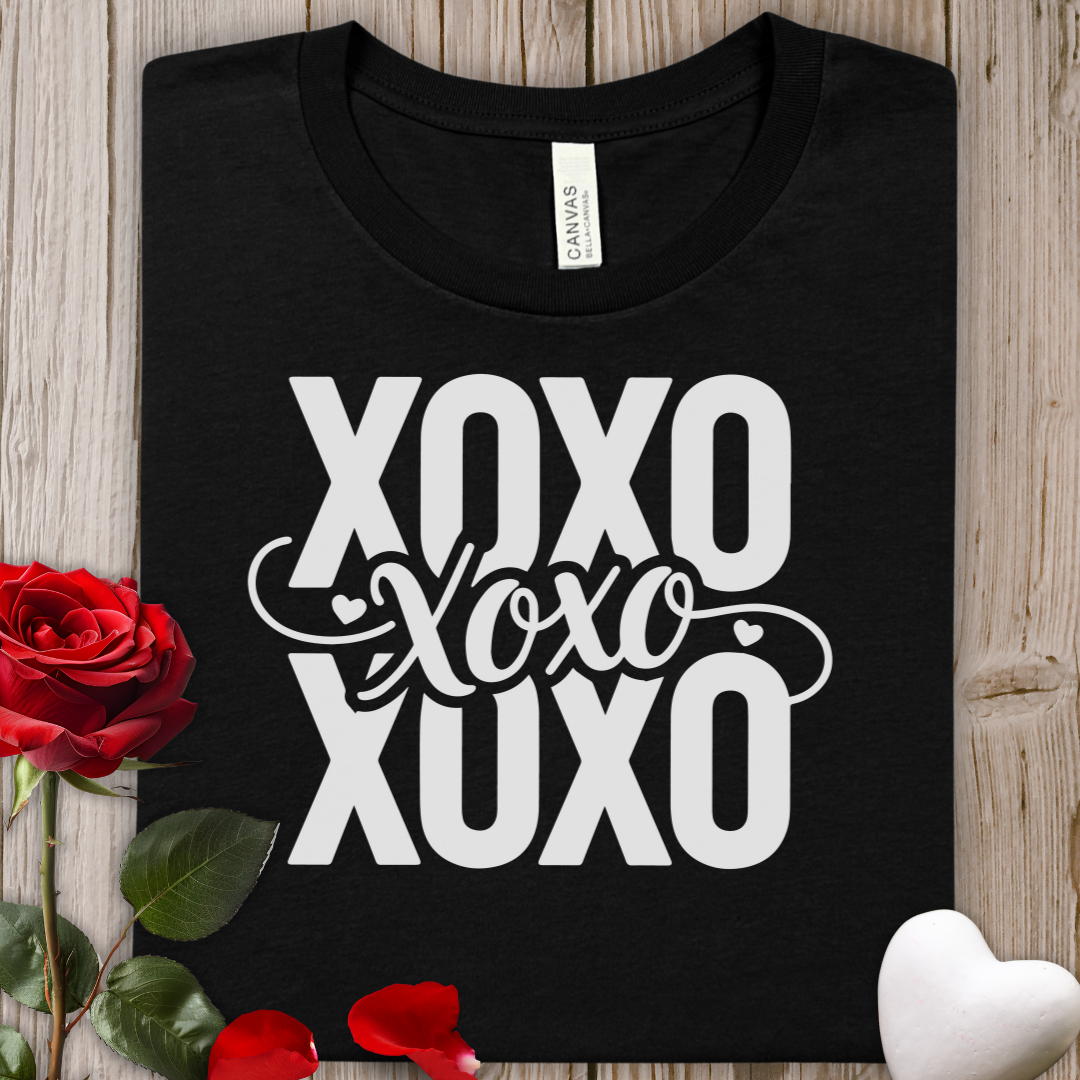 XOXO Script Tee — Bold Valentine's Day Love Shirt