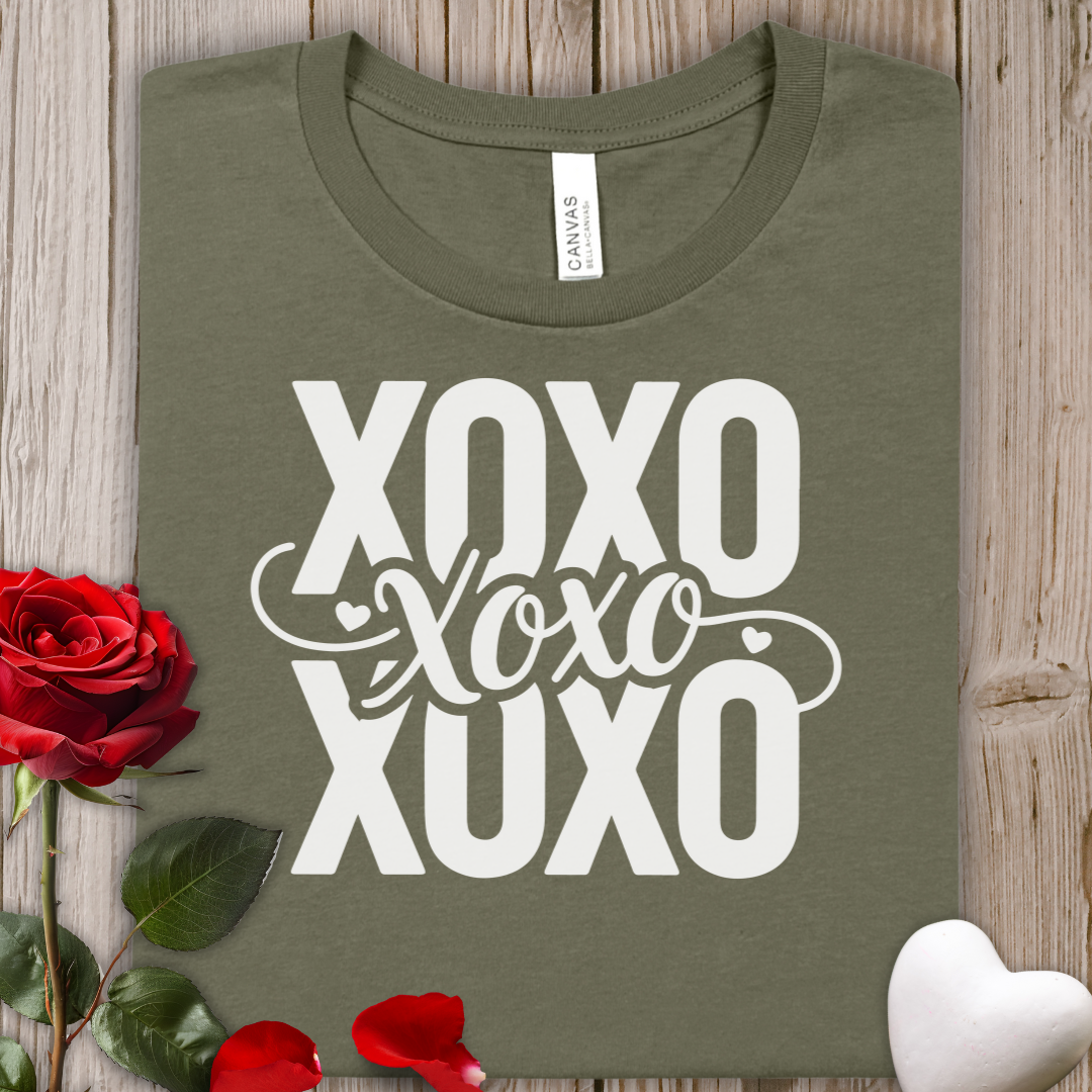XOXO Script Tee — Bold Valentine's Day Love Shirt