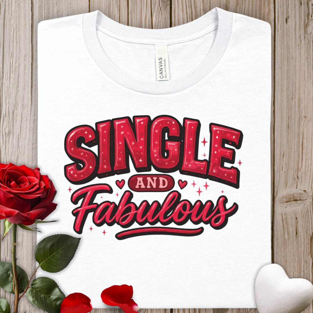 Single and Fabulous Tee – Funny Single Valentine's Graphic T-Shirt