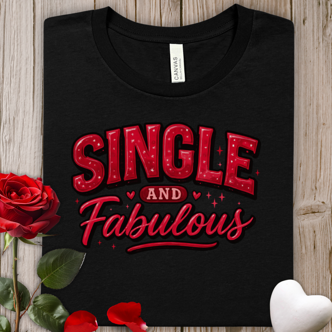 Single and Fabulous Tee – Funny Single Valentine's Graphic T-Shirt