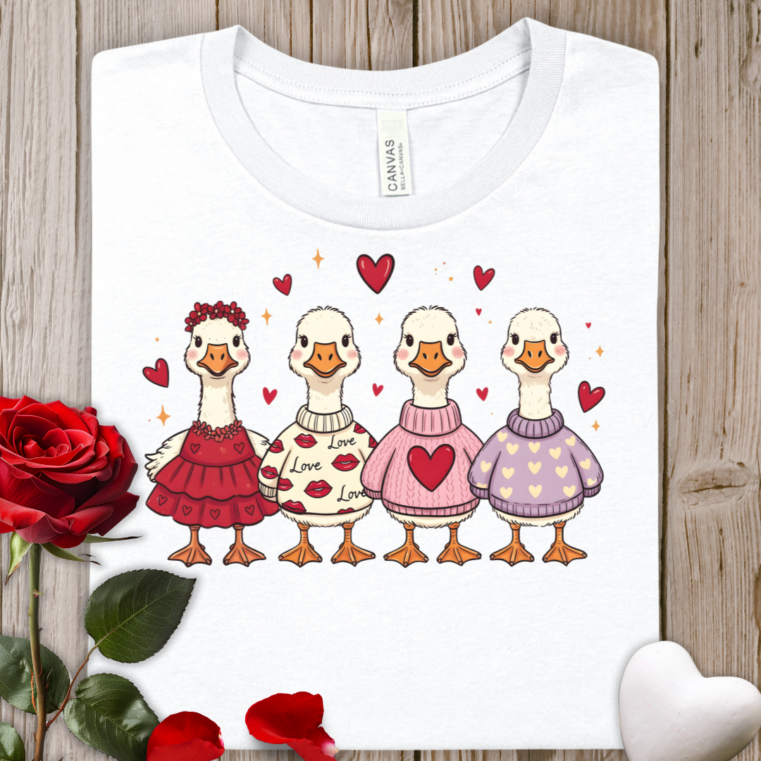 Valentine Goose Friends T-Shirt