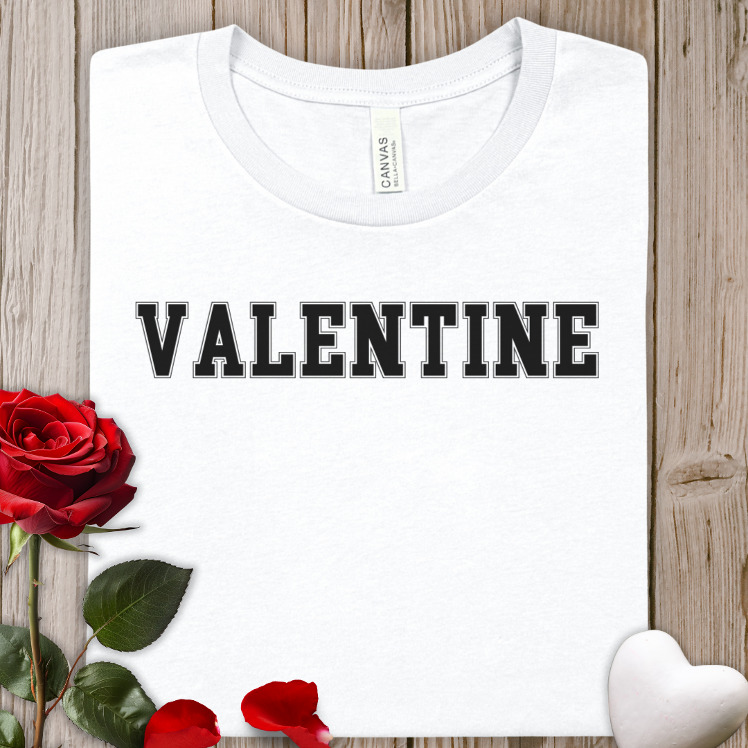 Valentine Vintage Tee — Simple 'VALENTINE' Graphic Shirt