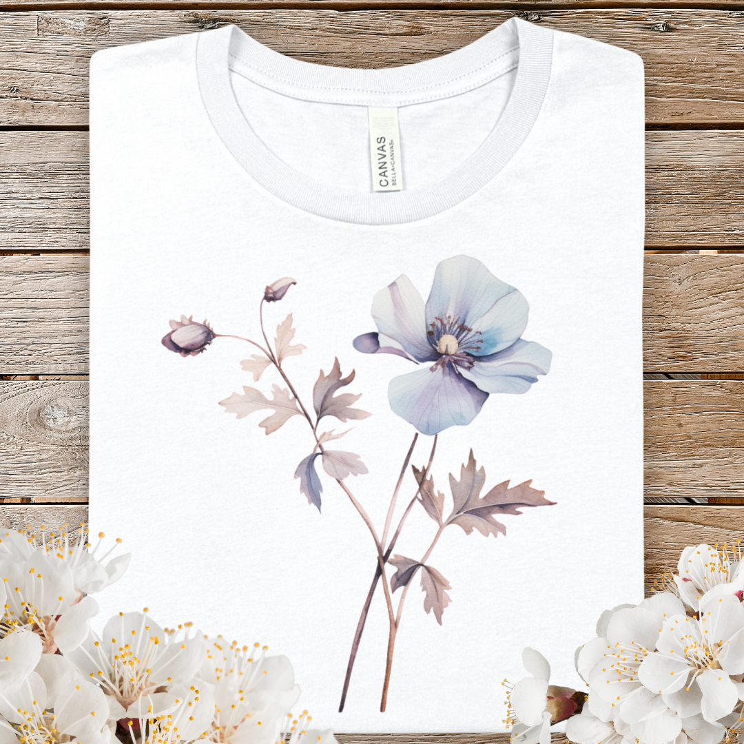 Spring Floral Watercolor Poppy Tee