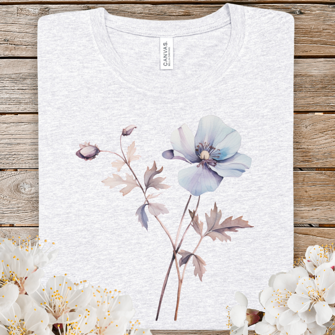 Spring Floral Watercolor Poppy Tee