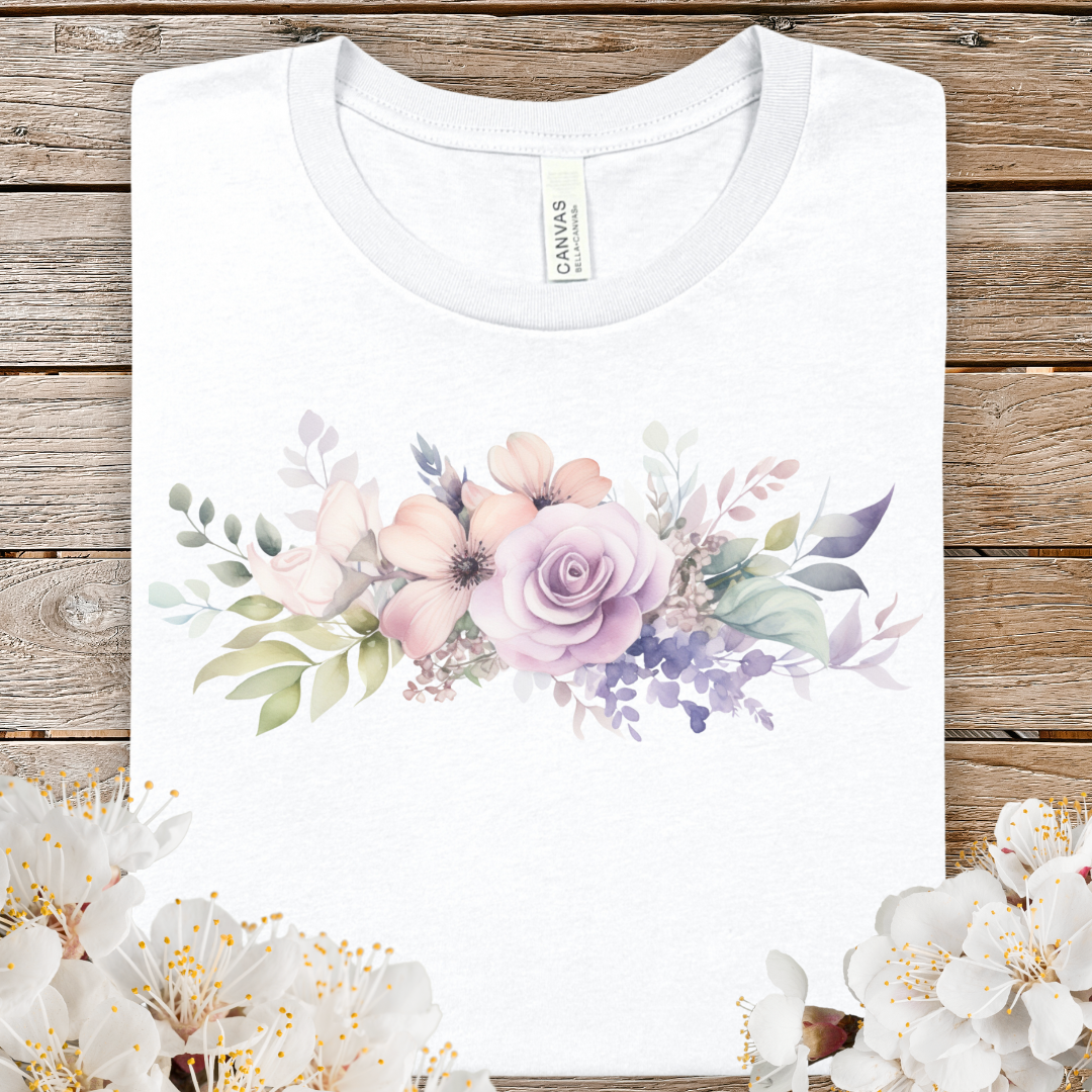 Spring Floral Watercolor Bouquet T‑Shirt