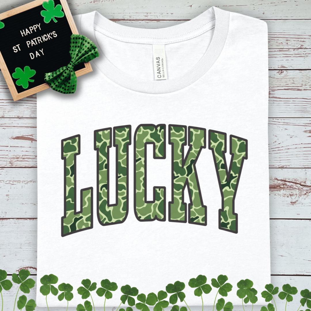 Lucky Camo T-Shirt — St. Patrick’s Day Green Luck Tee