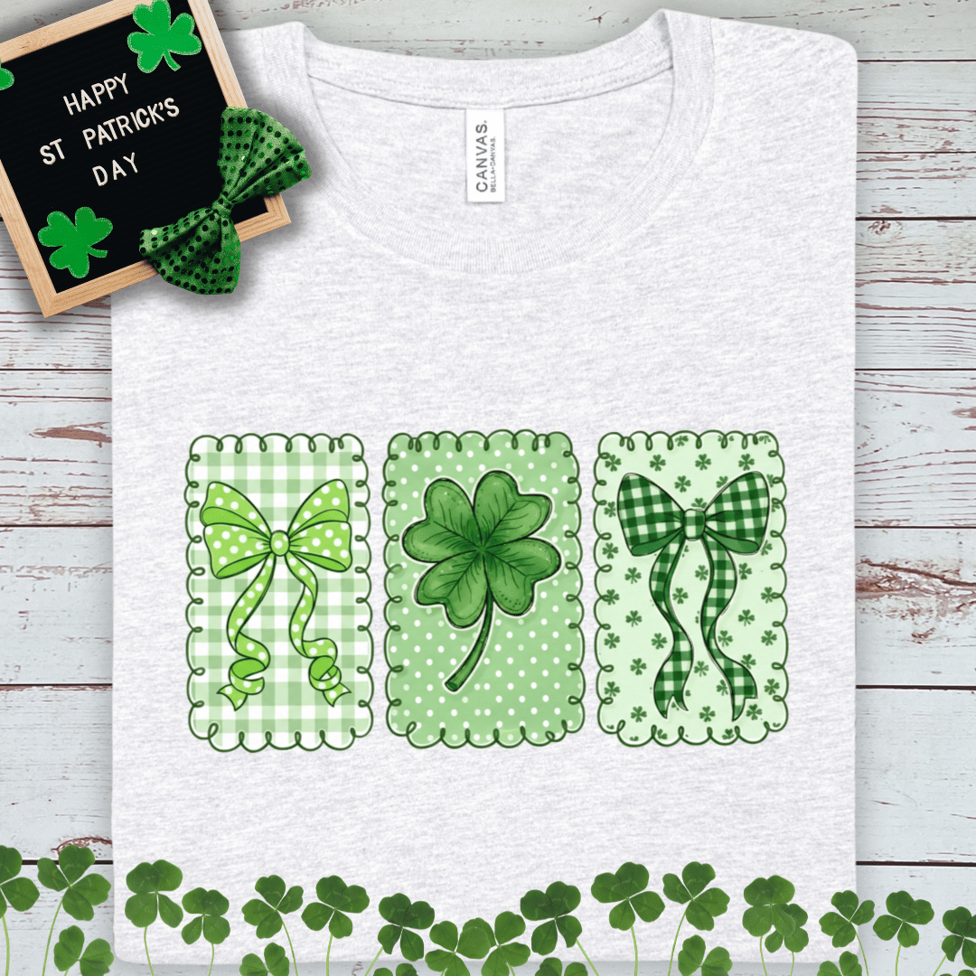 St. Patrick's Day Green Shamrock Trio T-Shirt – Lucky Clover Graphic Tee