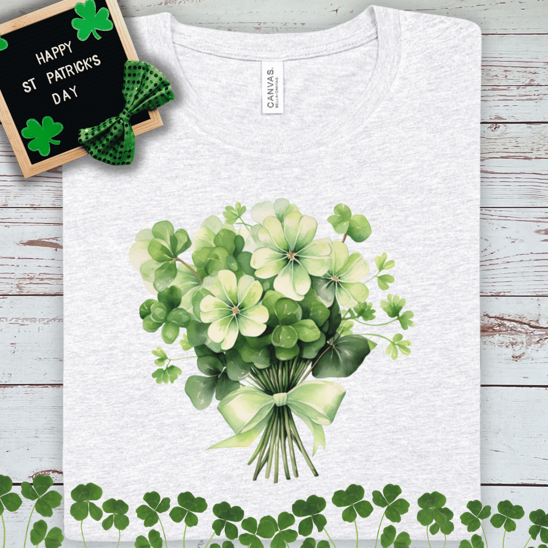 Clover Bouquet T-Shirt — St. Patrick’s Day Lucky Shamrock Tee