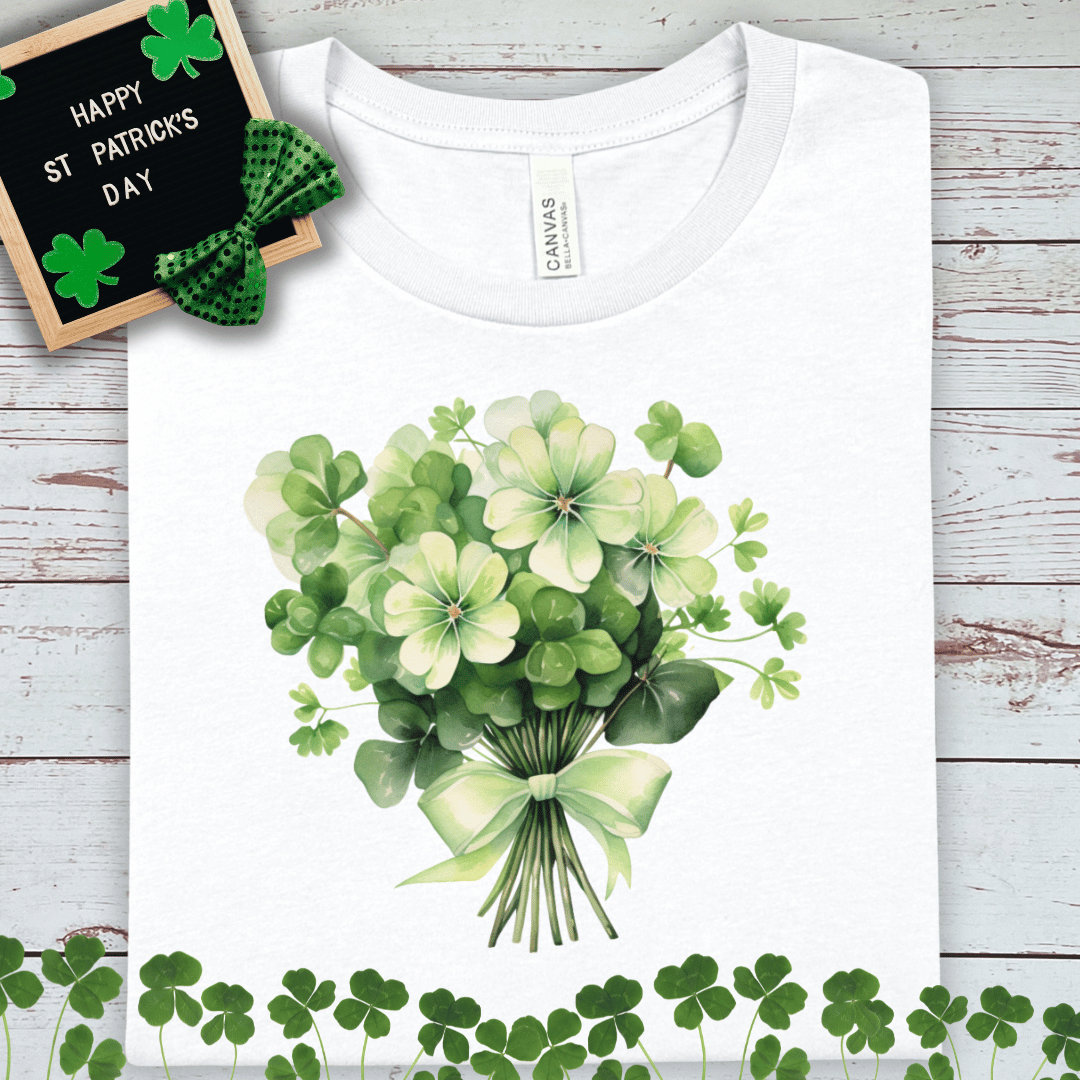 Clover Bouquet T-Shirt — St. Patrick’s Day Lucky Shamrock Tee